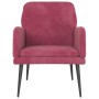 Sillón de terciopelo rojo tinto 62x79x79 cm de vidaXL, Sillones - Ref: Foro24-351408, Precio: 97,62 €, Descuento: %