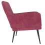 Sillón de terciopelo rojo tinto 62x79x79 cm de vidaXL, Sillones - Ref: Foro24-351408, Precio: 97,62 €, Descuento: %