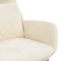 Sillón de relax de terciopelo blanco crema de vidaXL, Sillones - Ref: Foro24-341360, Precio: 116,00 €, Descuento: %