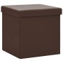 Folding storage stools 2 units brown PVC by vidaXL, Folding stools and chairs - Ref: Foro24-338787, Price: 37,66 €, Discount: %