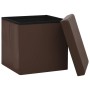 Folding storage stools 2 units brown PVC by vidaXL, Folding stools and chairs - Ref: Foro24-338787, Price: 37,66 €, Discount: %