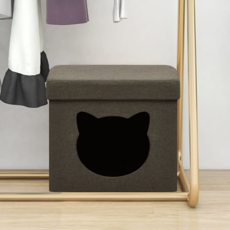 Folding storage stool cat print dark brown fabric by vidaXL, Folding stools and chairs - Ref: Foro24-338757, Price: 18,73 €, ...