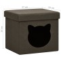 Taburete plegable almacenaje estampado gatos tela marrón oscuro de vidaXL, Taburetes y sillas plegables - Ref: Foro24-338757,...