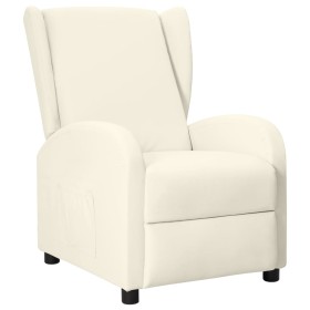 Cream White Faux Leather Recliner Wing Chair by vidaXL, Armchairs - Ref: Foro24-342326, Price: 171,99 €, Discount: %