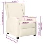 Sillón orejero reclinable de cuero sintético blanco crema de vidaXL, Sillones - Ref: Foro24-342326, Precio: 171,99 €, Descuen...