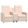 Sillón reclinable de 2 plazas con portavasos tela crema de vidaXL, Sillones - Ref: Foro24-3084355, Precio: 376,99 €, Descuent...