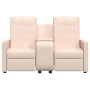 Sillón reclinable de 2 plazas con portavasos tela crema de vidaXL, Sillones - Ref: Foro24-3084355, Precio: 376,99 €, Descuent...