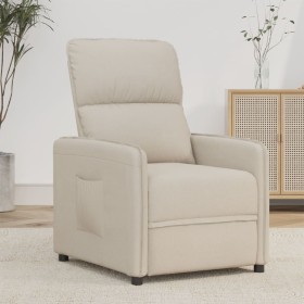 Cream Microfiber Fabric Recliner by vidaXL, Armchairs - Ref: Foro24-347973, Price: 182,65 €, Discount: %