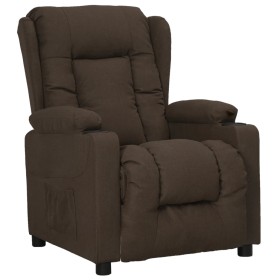 Sillón de masaje reclinable de tela marrón oscuro de vidaXL, Sillones - Ref: Foro24-339053, Precio: 243,99 €, Descuento: %