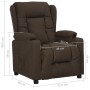 Sillón de masaje reclinable de tela marrón oscuro de vidaXL, Sillones - Ref: Foro24-339053, Precio: 243,99 €, Descuento: %