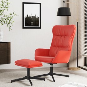 Sillón de relax con reposapiés cuero sintético rojo de vidaXL, Sillones - Ref: Foro24-3097610, Precio: 130,99 €, Descuento: %