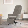 Sillón de relax con reposapiés de terciopelo gris claro de vidaXL, Sillones - Ref: Foro24-3097641, Precio: 104,97 €, Descuent...