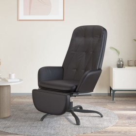 Sillón de relax con reposapiés cuero artificial negro brillante de vidaXL, Sillones - Ref: Foro24-3097654, Precio: 110,99 €, ...