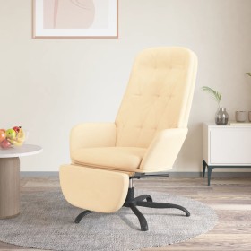 Relaxation armchair with cream white velvet footrest by vidaXL, Armchairs - Ref: Foro24-3097650, Price: 108,68 €, Discount: %