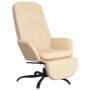 Sillón de relax con reposapiés terciopelo blanco crema de vidaXL, Sillones - Ref: Foro24-3097650, Precio: 108,68 €, Descuento: %