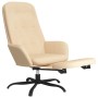 Sillón de relax con reposapiés terciopelo blanco crema de vidaXL, Sillones - Ref: Foro24-3097650, Precio: 108,68 €, Descuento: %