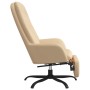 Sillón de relax con reposapiés terciopelo blanco crema de vidaXL, Sillones - Ref: Foro24-3097650, Precio: 108,68 €, Descuento: %