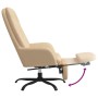 Sillón de relax con reposapiés terciopelo blanco crema de vidaXL, Sillones - Ref: Foro24-3097650, Precio: 108,68 €, Descuento: %