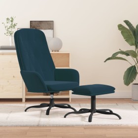 Relaxation armchair with blue velvet stool by vidaXL, Armchairs - Ref: Foro24-3097640, Price: 123,99 €, Discount: %