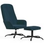 Relaxation armchair with blue velvet stool by vidaXL, Armchairs - Ref: Foro24-3097640, Price: 123,99 €, Discount: %