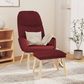 Sillón de relax con reposapiés tela rojo tinto de vidaXL, Sillones - Ref: Foro24-3097350, Precio: 150,99 €, Descuento: %