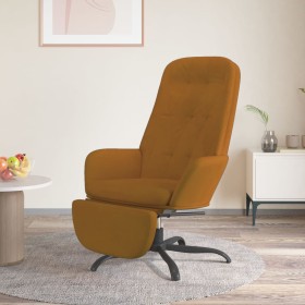 Sillón de relax con reposapiés terciopelo marrón de vidaXL, Sillones - Ref: Foro24-3097649, Precio: 108,99 €, Descuento: %