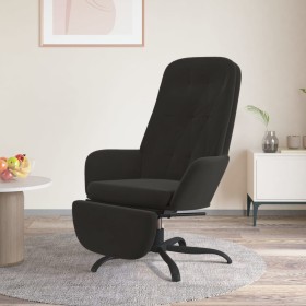 Sillón de relax con reposapiés terciopelo negro de vidaXL, Sillones - Ref: Foro24-3097647, Precio: 109,99 €, Descuento: %