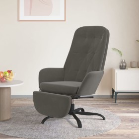 Sillón de relax con reposapiés terciopelo gris oscuro de vidaXL, Sillones - Ref: Foro24-3097642, Precio: 104,99 €, Descuento: %