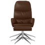 Sillón de relax con reposapiés cuero sintético brillante marrón de vidaXL, Sillones - Ref: Foro24-3097372, Precio: 137,99 €, ...