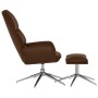 Sillón de relax con reposapiés cuero sintético brillante marrón de vidaXL, Sillones - Ref: Foro24-3097372, Precio: 137,99 €, ...