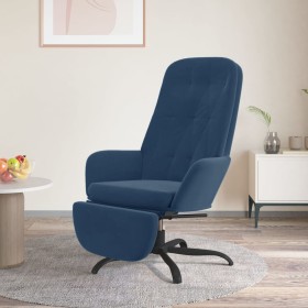 Sillón de relax con reposapiés terciopelo azul de vidaXL, Sillones - Ref: Foro24-3097651, Precio: 108,99 €, Descuento: %