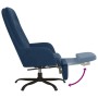 Relaxation armchair with blue velvet footrest by vidaXL, Armchairs - Ref: Foro24-3097651, Price: 108,99 €, Discount: %