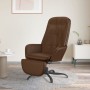 Relaxation armchair and footrest in shiny brown artificial leather by vidaXL, Armchairs - Ref: Foro24-3097655, Price: 105,22 ...