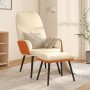 Sillón de relax con reposapiés tela blanco crema de vidaXL, Sillones - Ref: Foro24-3097366, Precio: 110,79 €, Descuento: %