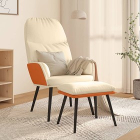 Relaxation armchair with footrest in cream white fabric by vidaXL, Armchairs - Ref: Foro24-3097366, Price: 110,99 €, Discount: %