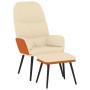 Sillón de relax con reposapiés tela blanco crema de vidaXL, Sillones - Ref: Foro24-3097366, Precio: 110,99 €, Descuento: %