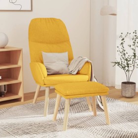 Sillón de relax con reposapiés tela amarillo mostaza de vidaXL, Sillones - Ref: Foro24-3097349, Precio: 148,10 €, Descuento: %