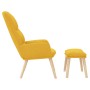 Sillón de relax con reposapiés tela amarillo mostaza de vidaXL, Sillones - Ref: Foro24-3097349, Precio: 148,99 €, Descuento: %