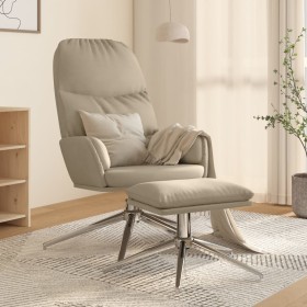 Sillón de relax y reposapiés piel de ante sintético gris claro de vidaXL, Sillones - Ref: Foro24-3097377, Precio: 134,99 €, D...