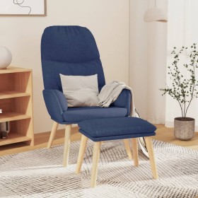 Sillón de relax con reposapiés tela azul de vidaXL, Sillones - Ref: Foro24-3097346, Precio: 150,99 €, Descuento: %