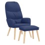 Sillón de relax con reposapiés tela azul de vidaXL, Sillones - Ref: Foro24-3097346, Precio: 149,97 €, Descuento: %