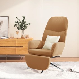 Sillón de relax y reposapiés piel sintética ante taupé de vidaXL, Sillones - Ref: Foro24-3097382, Precio: 102,99 €, Descuento: %