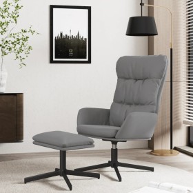 Sillón de relax con reposapiés cuero sintético gris antracita de vidaXL, Sillones - Ref: Foro24-3097608, Precio: 136,75 €, De...