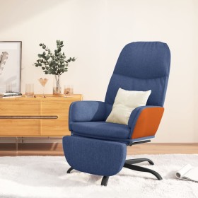 Sillón de relax con reposapiés de tela azul de vidaXL, Sillones - Ref: Foro24-3097398, Precio: 99,99 €, Descuento: %