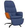 Sillón de relax con reposapiés de tela azul de vidaXL, Sillones - Ref: Foro24-3097398, Precio: 99,85 €, Descuento: %