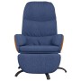 Sillón de relax con reposapiés de tela azul de vidaXL, Sillones - Ref: Foro24-3097398, Precio: 99,85 €, Descuento: %