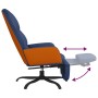 Sillón de relax con reposapiés de tela azul de vidaXL, Sillones - Ref: Foro24-3097398, Precio: 99,85 €, Descuento: %