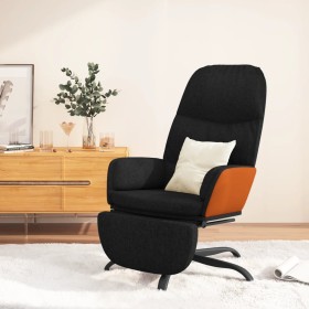 Sillón de relax con reposapiés de tela negro de vidaXL, Sillones - Ref: Foro24-3097399, Precio: 109,99 €, Descuento: %