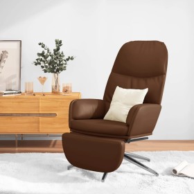 Sillón de relax con reposapiés cuero sintético marrón brillante de vidaXL, Sillones - Ref: Foro24-3097374, Precio: 109,93 €, ...