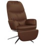 Sillón de relax con reposapiés cuero sintético marrón brillante de vidaXL, Sillones - Ref: Foro24-3097374, Precio: 109,93 €, ...